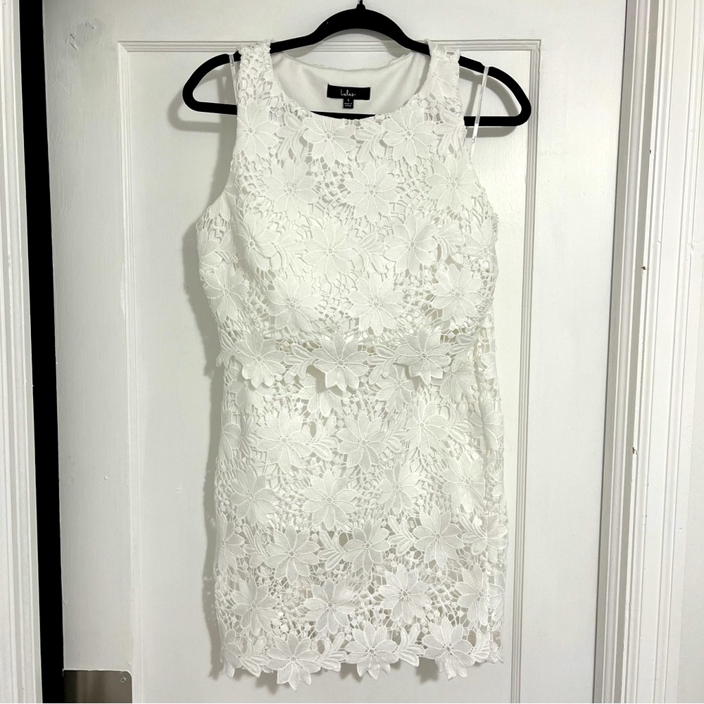 Lulu’s Look At Me Wow White Lace Two-Piece Dress